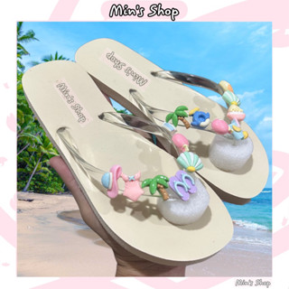 |TẶNG 14 STICKER| Dép Kẹp Xỏ Ngón Đi dã ngoại, Đi Biển,đi Du Lịch Quai Trong Thời Trang Mùa Hè - Mix Charm Ngẫu Nhiên