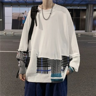 ÁO THUN TAY DÀI CHẮP VÁ UNISEX