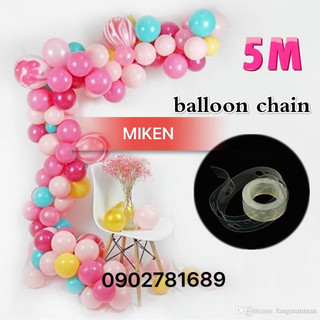 Dây kết bong bóng, gài bong bóng dài 5m ( 100 mắc gài bóng ) phụ kiện trang trí sinh nhật
