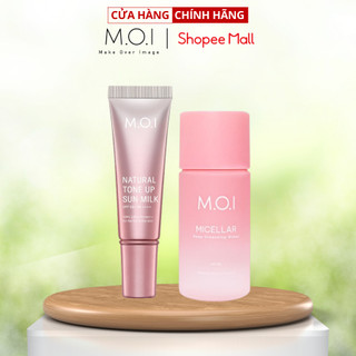 Bộ Đôi Du Lịch M.O.I Nước Tẩy Trang 40ml Và Kem Chống Nắng Nâng Tông 10 ml