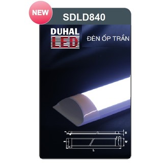 Chính hãng duhal bóng đèn led ốp trần bán nguyệt duhal 40w 1m2 sdld840, bh 2 năm đổi mới