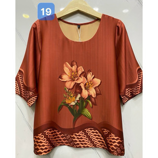 [HOẢ TỐC HCM] Áo Lụa Hoa Nữ Trung Niên Chất Lụa Cotton Mềm Mát 3 Size 50-77kg