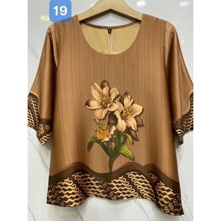 [HOẢ TỐC HCM] Áo Lụa Hoa Nữ Trung Niên Chất Lụa Cotton Mềm Mát 3 Size 50-77kg