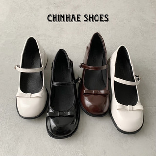 Giày cao gót lolita nơ nhỏ tăng chiều cao (tăng 1size) da bóng mũi tròn dễ phối đồ phong cách trẻ trung dành cho nữ