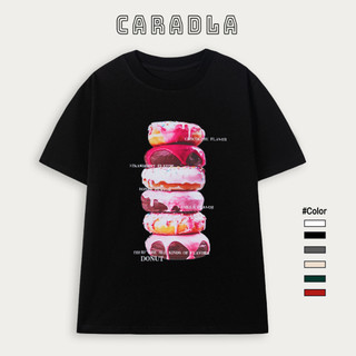 Áo Thun, Áo Phông Unisex Tay Lỡ CARADLA Mã TN DONUT Chất Cotton Mềm Mịn Co Dãn Thoáng Mát Form Rộng Cho Nam Nữ