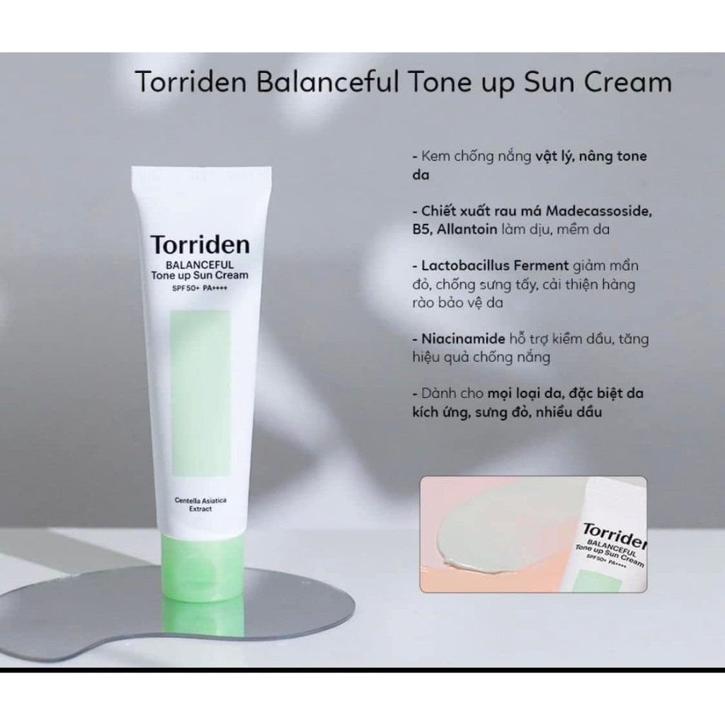 Kem Chống Nắng Nâng Tông Torriden Balanceful Tone Up Sun Cream 60ml