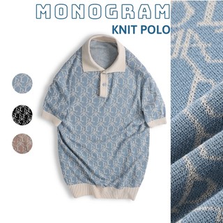 Áo POLO nam DATAMAN dệt kim, họa tiết MONOGRAM trẻ trung, chất liệu Mongtoghi mềm, nhẹ - POLODT22-02