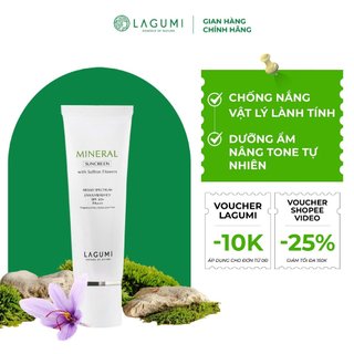 Kem chống nắng vật lý nâng tone, kiềm dầu, dưỡng sáng LAGUMI saffron SPF50+/ PA+++ an toàn cho cả mẹ bầu