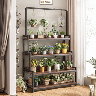 Kệ để cây cảnh, kệ để sen đá 3 4 tầng khung sắt decor phòng khách phòng ngủ tiện sang trọng Larot- LM124
