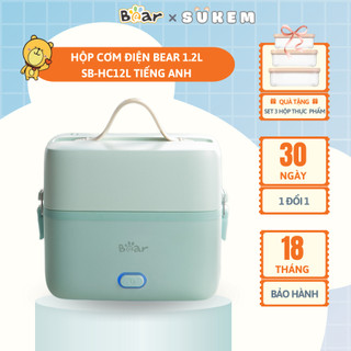 Hộp Cơm Cắm Điện Bear 1,2L 2 Tầng 3 Ngăn Hâm Nóng Cực Nhanh Inox 304 An Toàn Giữ Nhiệt SB-HC12L
