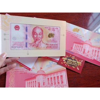 Tờ 100d kỷ niệm 65 năm nhnnvn, kèm đầy đủ folder, thích hợp sưu tập