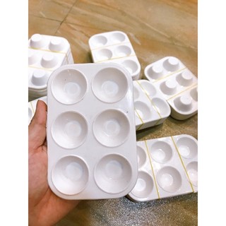 combo 10 khay pha màu 6 ô,khay 8 lỗ,khay dày,khay bóng