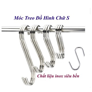 5 Cái Móc treo đồ hình chữ S chịu lực Chất liệu inox không gỉ Siêu cứng Chịu lực Chắc chắn Nhiều kích thước