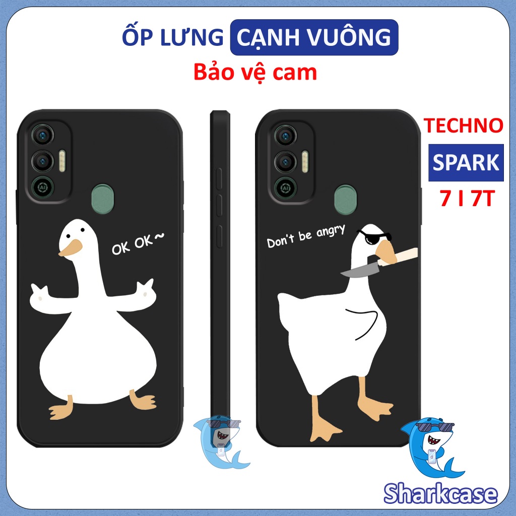 Ốp lưng Tecno Spark 7 / 7T hình con vật cute nhựa dẻo bảo vệ cam điện thoại toàn diện cạnh vuông