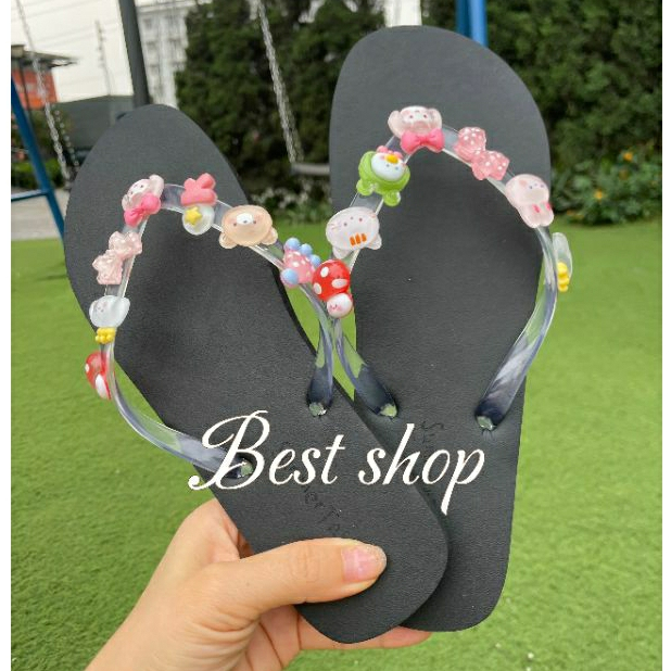 Dép Tông Đi Biển Quai Trong Tặng Kèm 10 Sticker 3D Siêu Hot - BEST SHOP