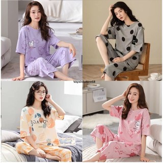 Bộ ngủ dáng lửng nữ trẻ trung xinh xắn 🌷 Bộ mặc ở nhà ngố cute dễ thương 9808 🌷 Đồ ngủ nữ