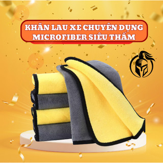 Khăn lau xe chuyên dụng Microfiber siêu thấm,siêu bền không bị sơ, rối