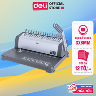 Máy Đóng Gáy Xoắn Lò Xo Deli Chính Hãng Cao Cấp - Tiện Dụng Cho Tài Liệu, Sách, Lịch - Thiêt Kế Chắc Chắn Siêu Bền HCM