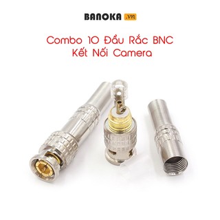 Combo 10 Đầu Rắc BNC Kết Nối Camera ( Lò xo) Chân Đồng Loại Xịn