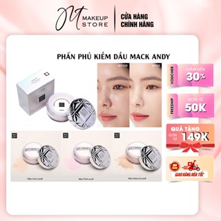 Phấn Phủ Kiềm Dầu MACK ANDY Chống Nước, Phấn Mịn Lỳ Lâu Trôi Có Nhũ Kim Tuyến| MT MAKEUP STORE