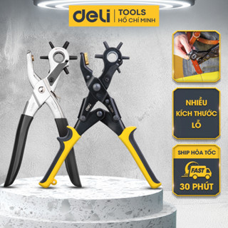 Kìm Bấm Lỗ Trợ Lực Chính Hãng DELI - Bấm Đồ Da, Dây Da, Thắt Lưng - Kích Thước Lỗ Bấm Đa Dạng