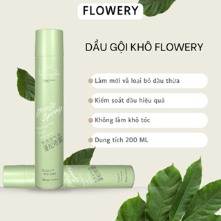 Dầu gội khô dạng xịt Flowery, dầu gội đầu khô nữ không bết dính phồng tóc nội địa