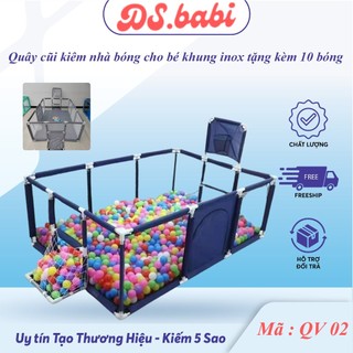 Quây cũi quây bóng chữ nhật hình vuông lục giác cho bé có rổ bóng và khung thành