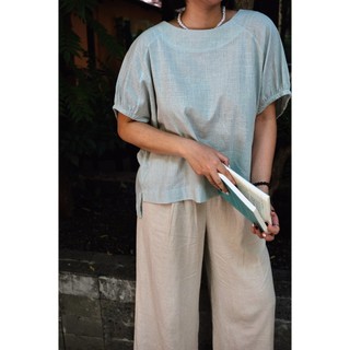 𝗠𝗔𝗬 𝗟𝗜𝗡𝗘𝗡 - - áo cổ tròn tay liền linen