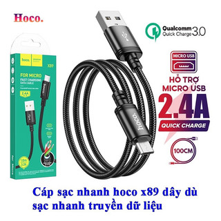 Cáp sạc Hoco X89 sạc nhanh dây dù bện dài 1M cổng Micro