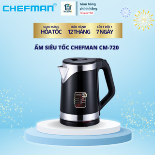 Ấm Siêu Tốc Chefman CM720 Chính Hãng - Dung Tích Lớn 2L, Công Suất 1500W, An Toàn, Đun Sôi Siêu Nhanh, Dễ Dàng Vệ Sinh
