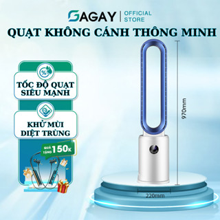 Quạt Không Cánh tích hợp máy lọc không khí, Quạt hơi lạnh cung cấp Ion, màn hình cảm ứng điều khiển từ xa