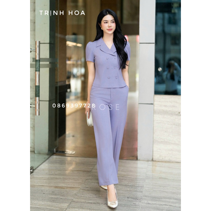 Set bộ công sở nữ sang chảnh 2 màu, bộ quần và áo đi làm, set bộ nữ cao cấp mùa hè
