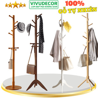 Cây treo quần áo 100% gỗ tự nhiên 8, 9 và 10 nhánh - Giá Treo Quần Áo Đứng Các Loại Chất Lượng Cao