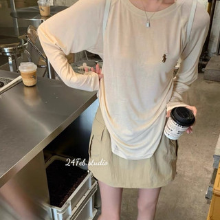 Áo pull nữ dài tay thêu logo ngực basic form rộng phong cách ullzang Hàn Quốc Adorable20ss APN26