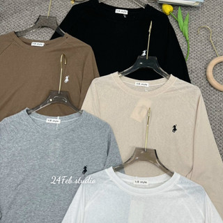 Áo pull nữ dài tay thêu logo ngực basic form rộng phong cách ullzang Hàn Quốc Adorable20ss APN26