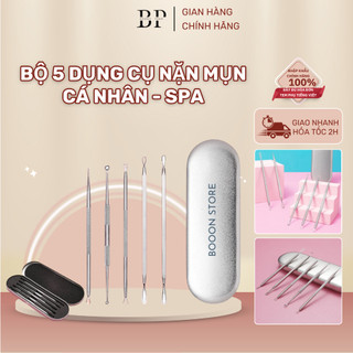 Bộ dụng cụ que nặn mụn 5 món thép không gỉ cao cấp Boonie Store