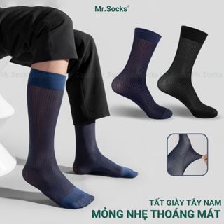 Vớ sheer mỏng nam đi giày tây Mr.Socks, tất nam cổ cao chất Nylon mềm mại, mỏng nhẹ, thoáng khí - D16-A094-1DOI