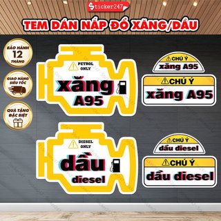 Tem dán bình xăng, bình dầu diesel chống nước 🌈𝑭𝒓𝒆𝒆𝒔𝒉𝒊𝒑 tem troll xe xăng a95, tem dán nắp bình xăng, dầu ô tô troll xe