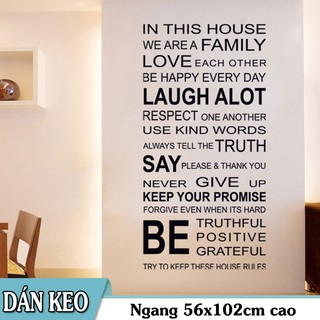 Decal trang trí chữ tiếng anh IN THIS HOUSE