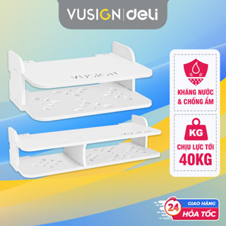Kệ Treo Tường Deli - Giá Đỡ Máy Chiếu, Moderm Wifi Đa Năng Không Cần Khoan Bằng Gỗ Nhựa Cao Cấp Chính Hãng Cao Cấp HCM