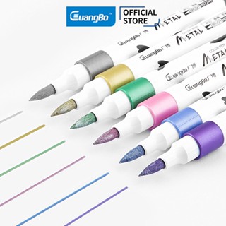 Bút dạ Marker màu nhũ 6 màu GuangBo mã H02249, bút viết Calligraphy, tiêu đề trên nhiều chất liệu