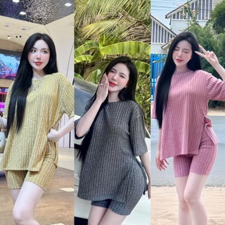 sét đồ bộ chất vải thun long thỏ mềm mịn xẽ tà co giản chuẩn from
