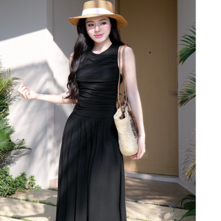 Đầm thun nữ thiết kế ba lỗ dáng dài xòe -Váy maxi tay ngắn chiết eo dự tiệc,đi biển,thanh lịch (L1-kèm ảnh thật)