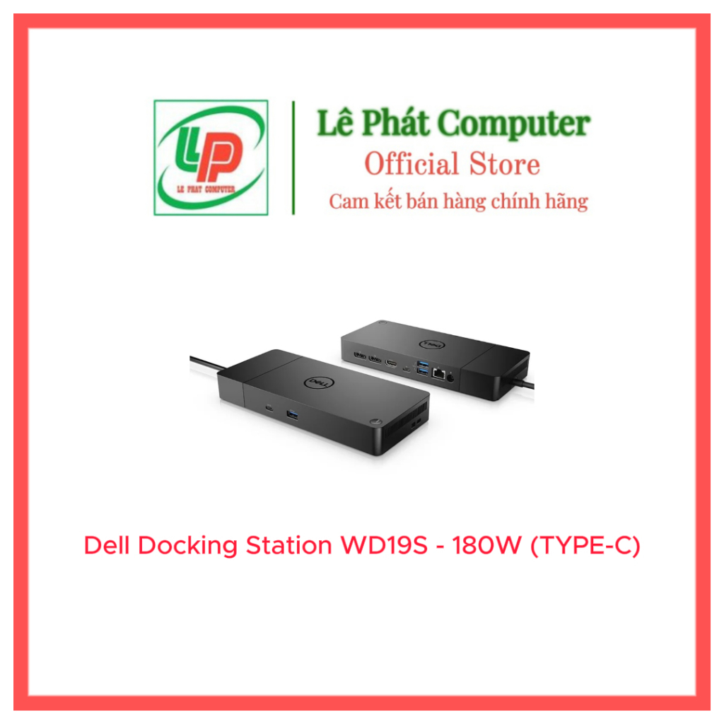 Bộ chuyển đổi Dell Docking Station WD19S With Adaptor 180W (USB-C) - Chính hãng - Bảo hành 12 Tháng
