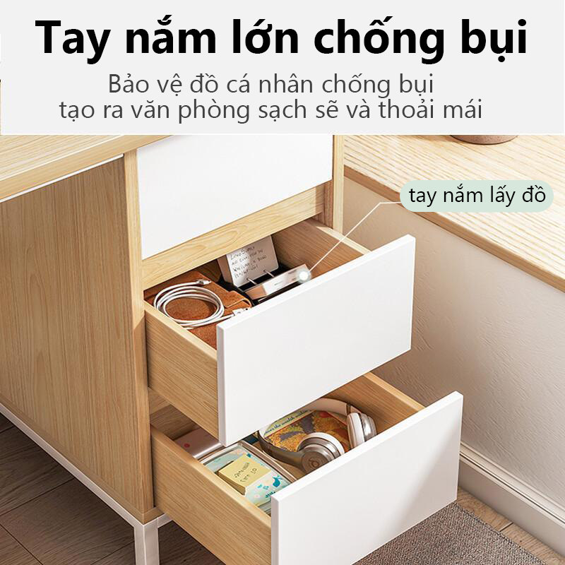 Bmzar Bàn máy tính Dày 140/120/100cm có ngăn kéo bàn máy tính chân thép Không gian lưu trữ lớn Có thể hỗ trợ trọng lượng | BigBuy360 - bigbuy360.vn