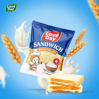 Hộp 10 cái Bánh mì sandwich ăn liền nhân sữa chua