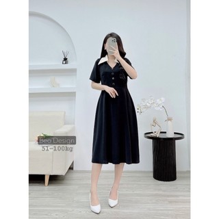 Béo Design Bigsize - Đầm công sở cổ tim bigsize