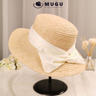 Mũ cói đi biển mc34 chất liệu cọ raffia năng động - mũ cói rộng vành cá tính | mugu