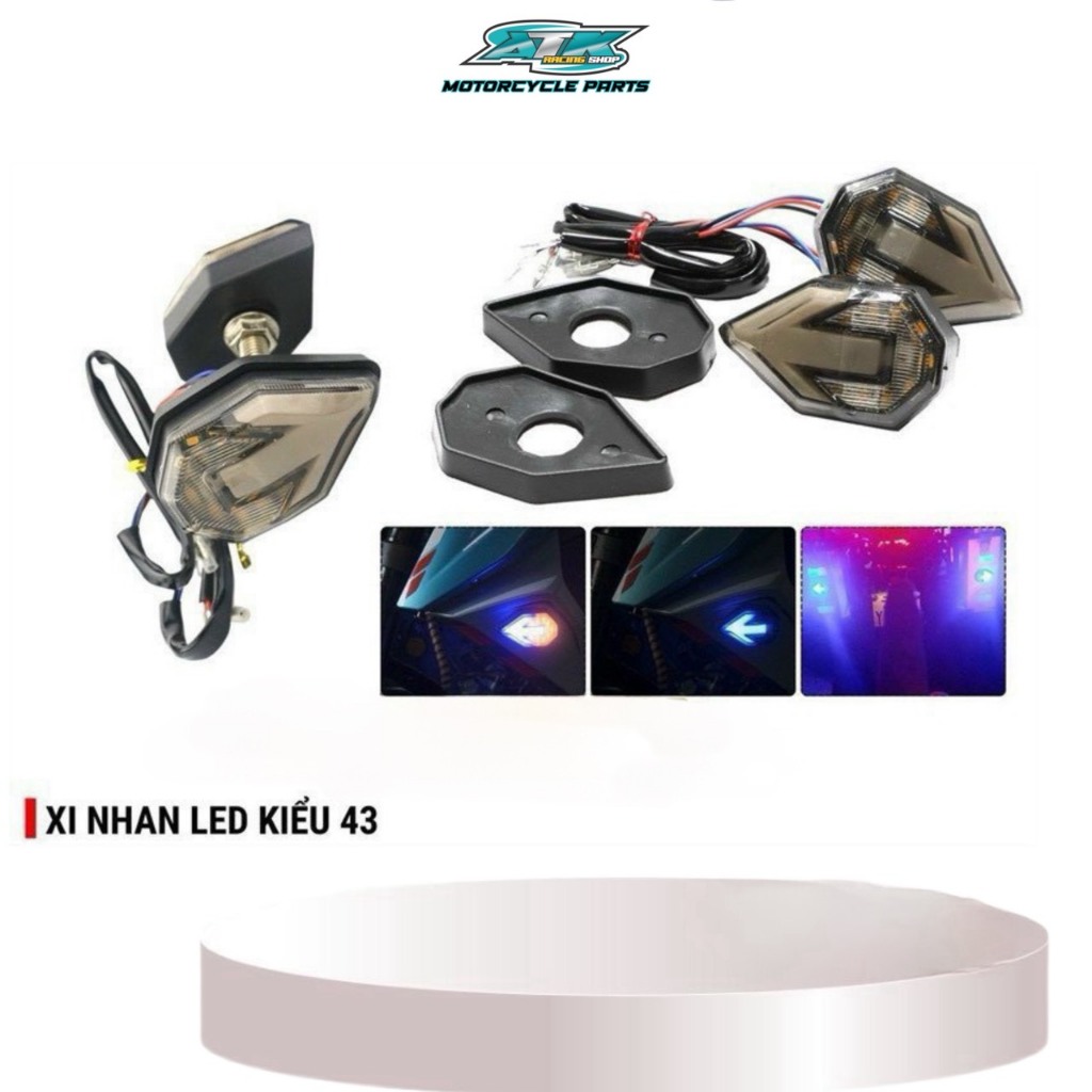Xi nhan hình tam giác bóng led nhỏ gọn dành cho xe Exciter 150 , VARIO , WINNER win x thông dụng