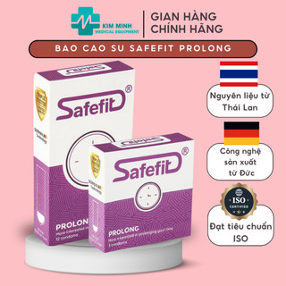 Bao cao su Safefit Prolong siêu mỏng nhiều gel bôi trơn hộp 12 cái, hộp 3 cái